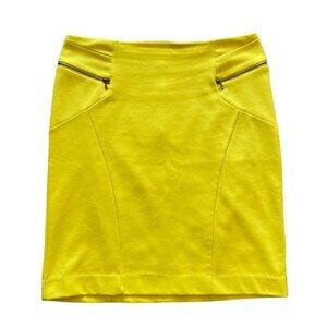 Pencil Skirt Sz 6 Career Office Business Stretch Vibrant Yellow